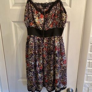 Forever 21 Floral Pixelated Spaghetti Strap Dress